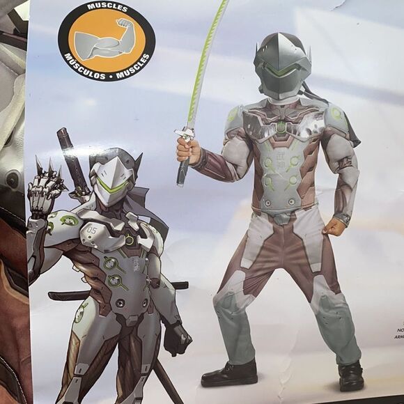 🔥Boys Genji Muscle Costume - Overwatch kids boy New - Picture 10 of 11